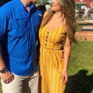 Yellow & white striped romper 💛